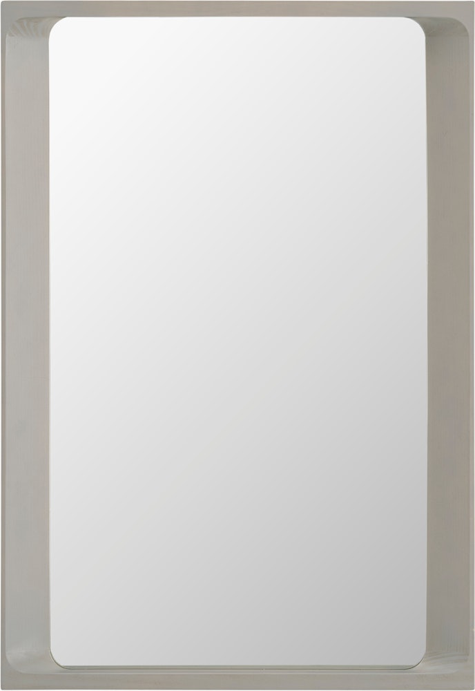 Arced mirror 80x55 light grey