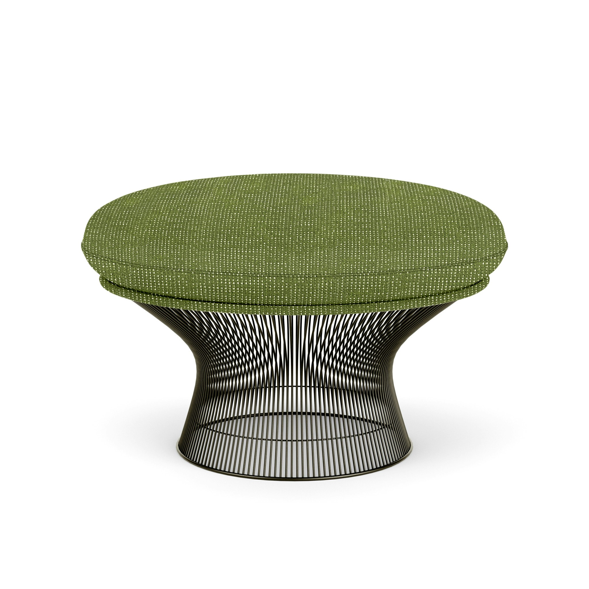 Platner Ottoman - Metallic Bronze,  Prestini,  Green and White