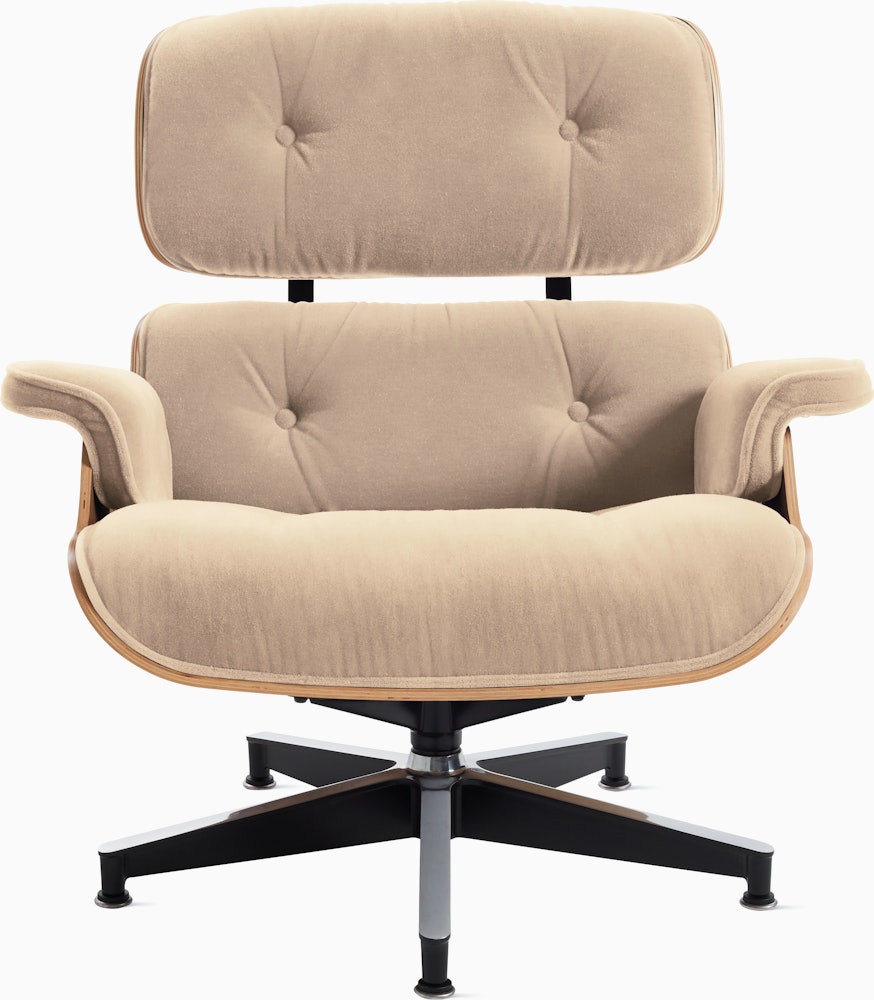 Eames Lounge Chair - Walnut,  Mohair Supreme,  Capiz