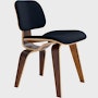 Eames Molded Plywood Dining Chair Wood Base (DCW) in Santos Palisander,  Prone Leather,  Sail