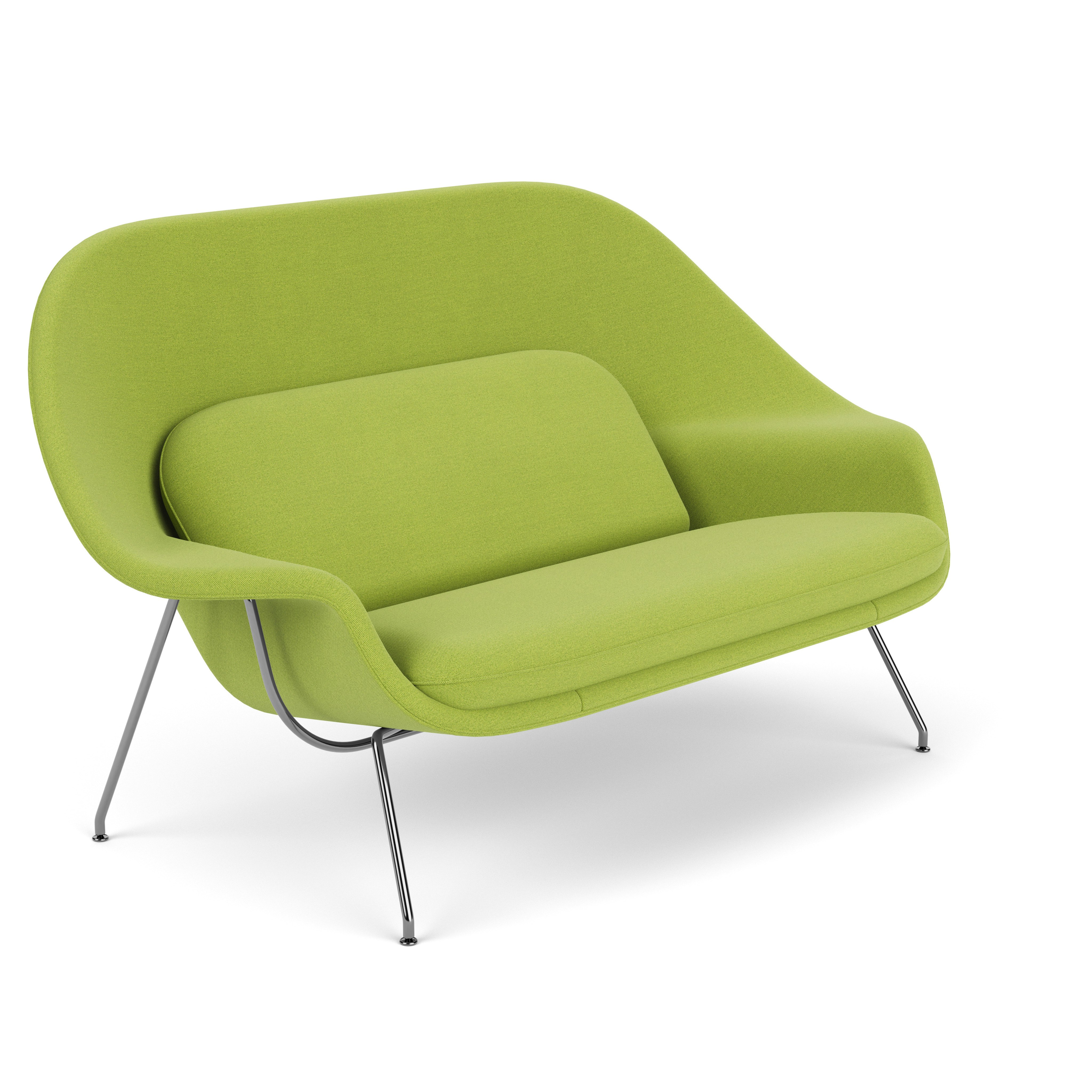 Womb Settee - Hourglass,  Spring,  Chrome