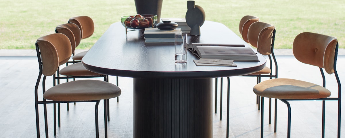 Moon Dining Table in a dining room setting