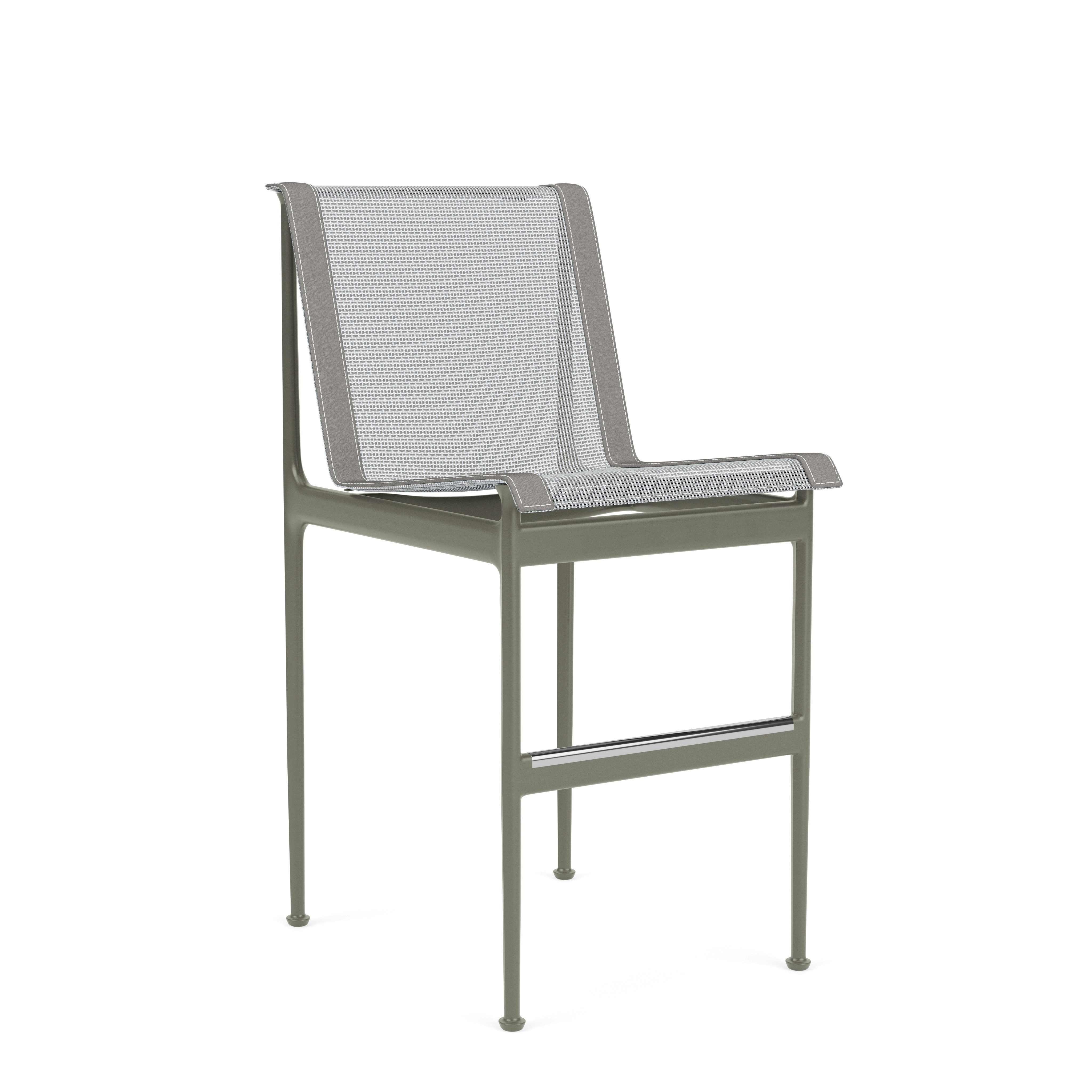 1966 Armless Stool, Counter Height, Light Bronze, Grey, Aluminum