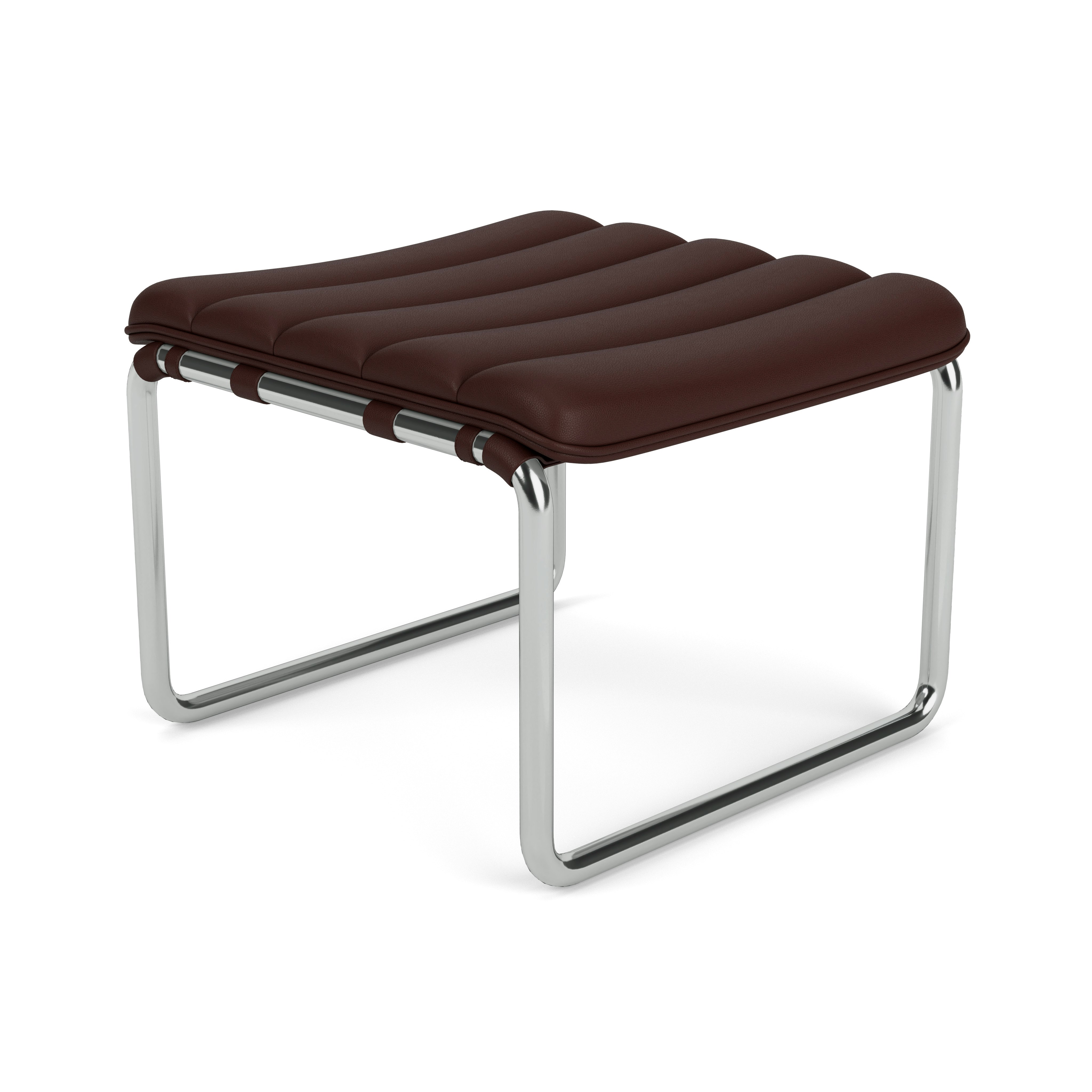 MR Stool - Acqua Leather, Tiber, Polished Chrome