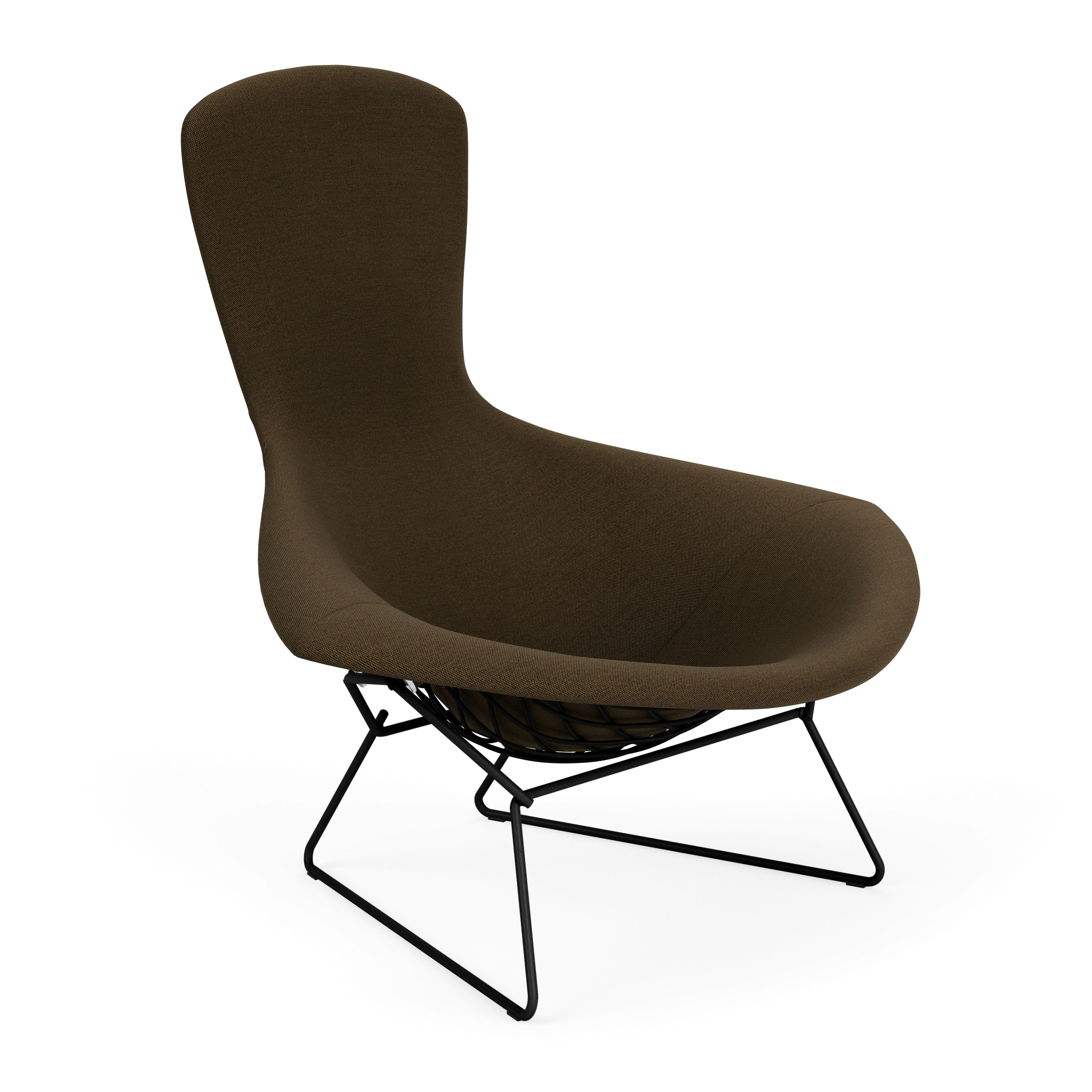 Bertoia Bird Lounge Chair, Black, Full Cover, Hourglass, Mocha
