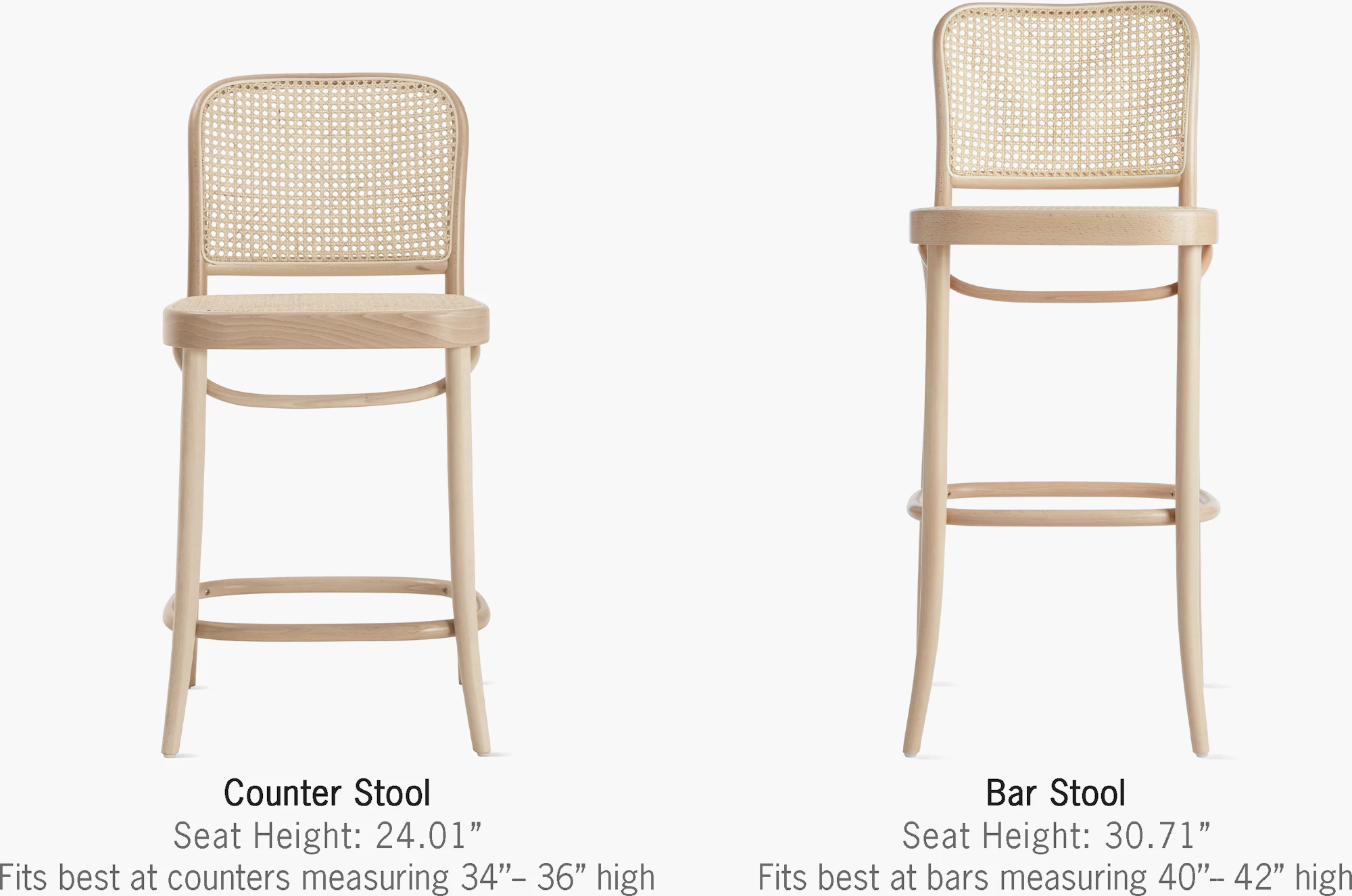 Black Hoffmann bar stool with tan woven back and seat