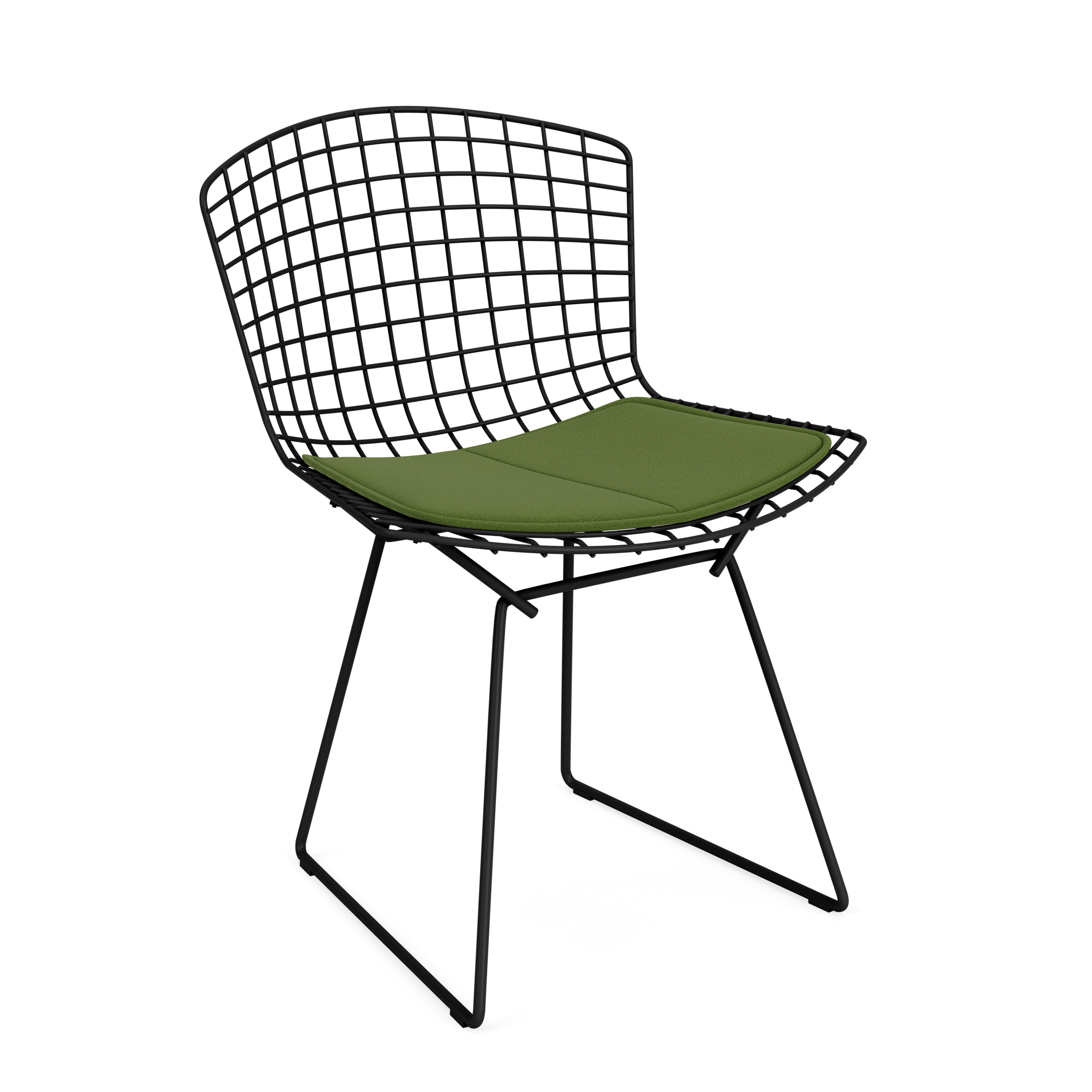 Bertoia Side Chair- Seat Pad, Black, Utopia, Evergreen