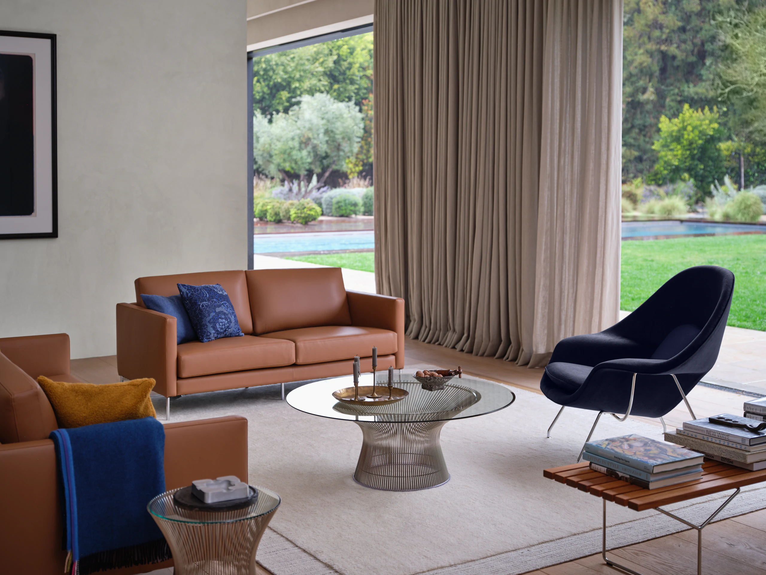 Divina Sofa, Womb Chair and Platner Coffee Table