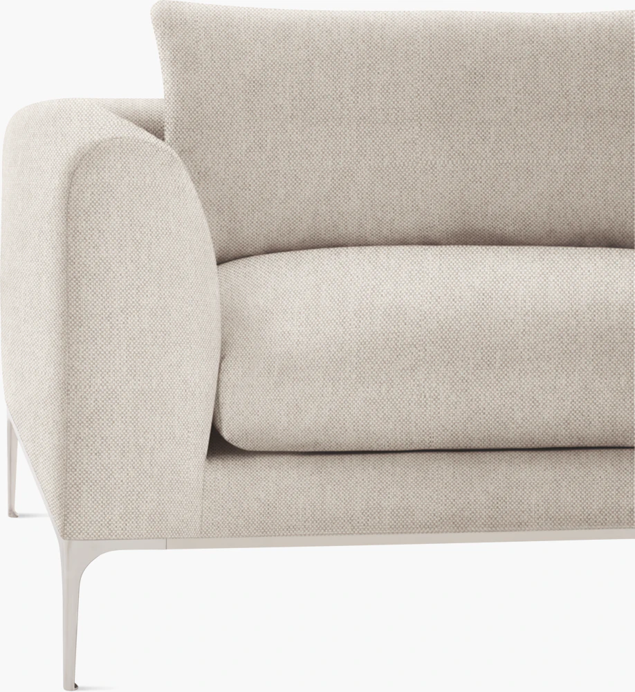 Close-up of beige Jonas sofa arm and cushion