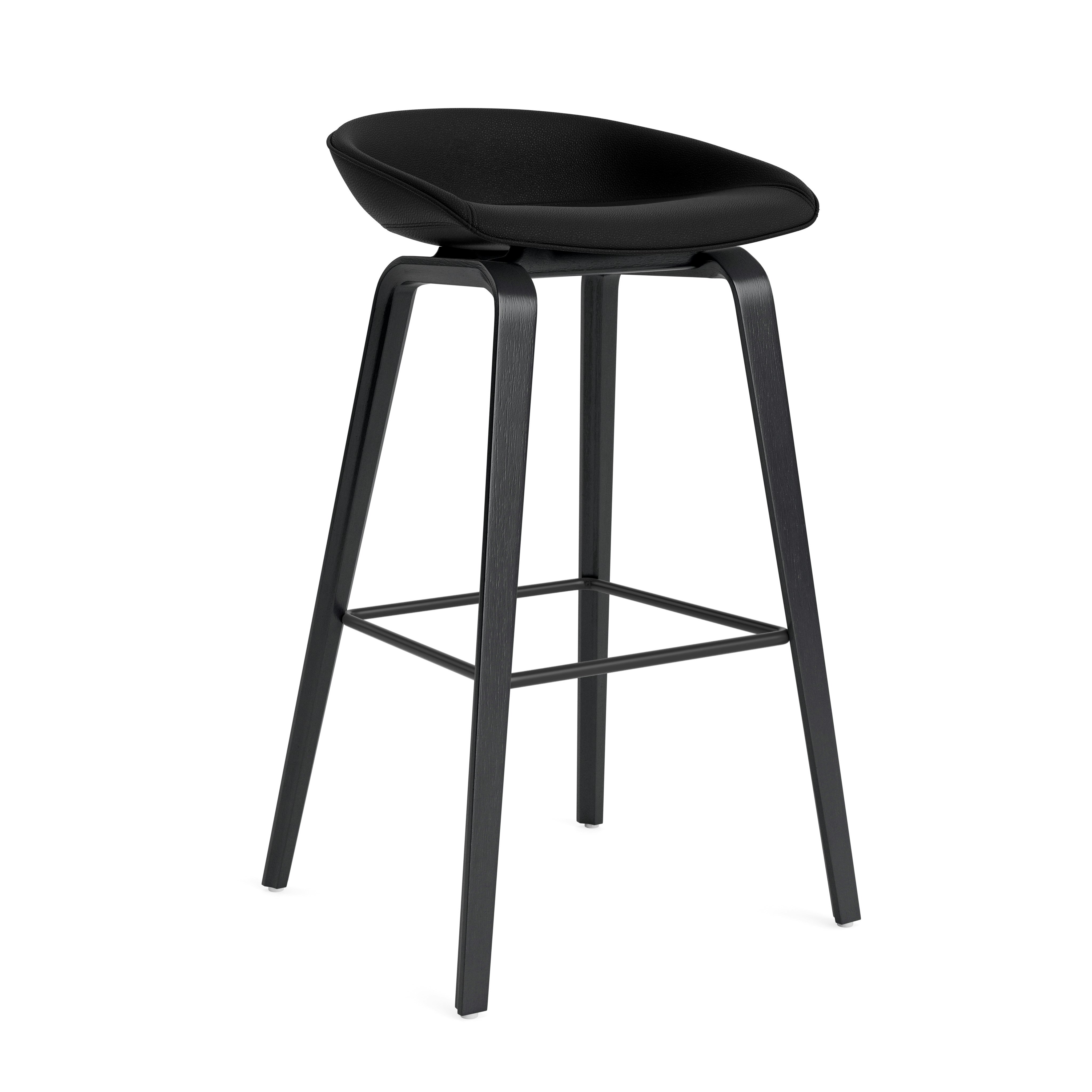 AAC 33 - Bar Height - Prone Leather, Obsidian - Black Stained Oak