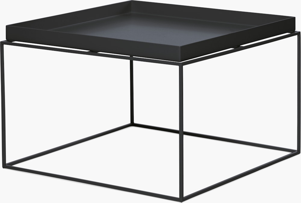 A black Tray Coffee Table viewed from an angle