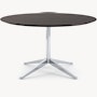 Florence Knoll Table Desk - Round, 54", Ebonized Oak, Polished Chrome