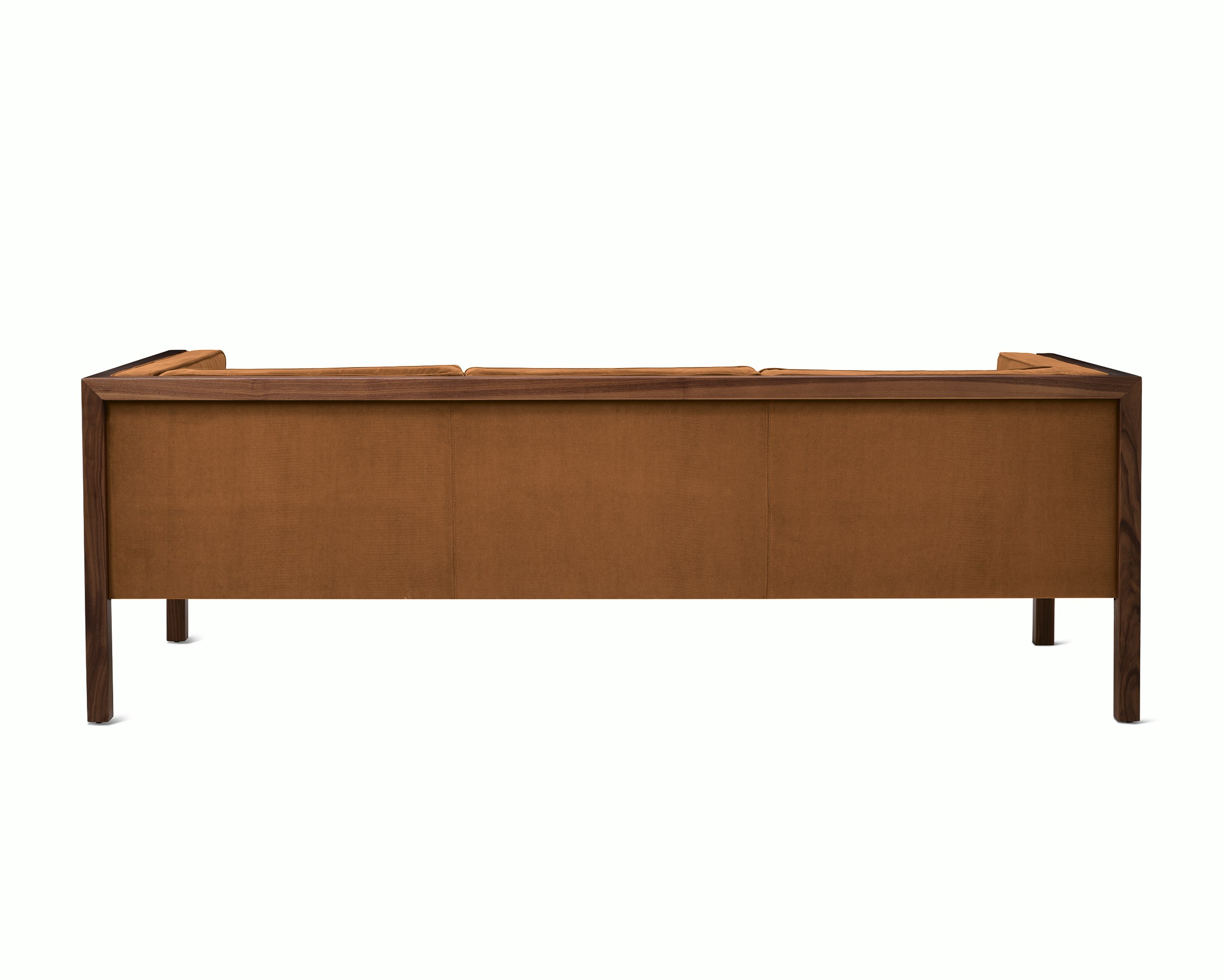 Nelson Cube Sofa in velvet and walnut
