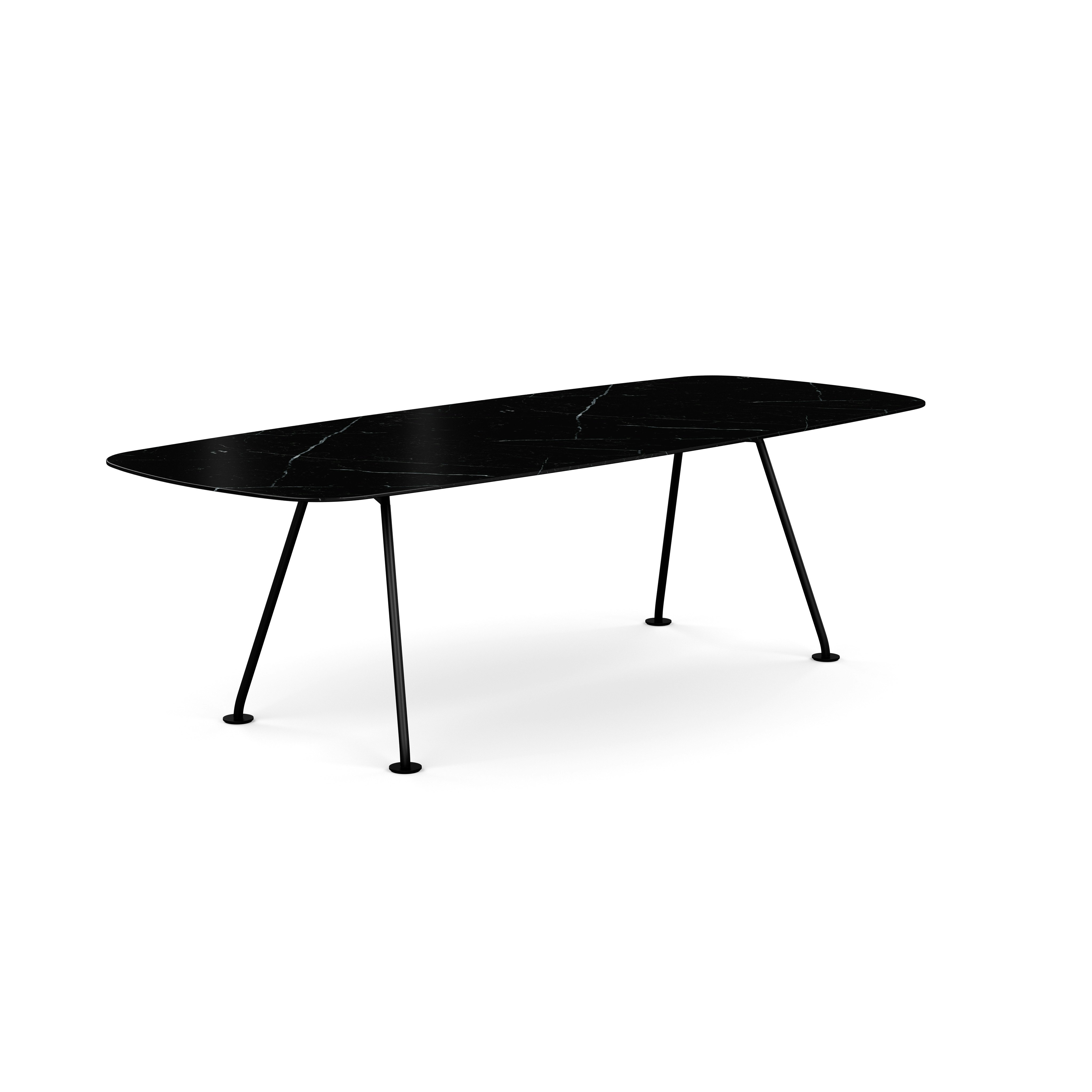 Grasshopper Dining Table - Rectangular,  94.5" ,  Polished Nero Marquina,  Black"