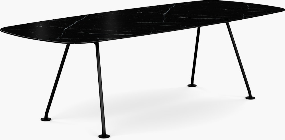 Grasshopper Dining Table - Rectangular,  94.5" ,  Polished Nero Marquina,  Black"