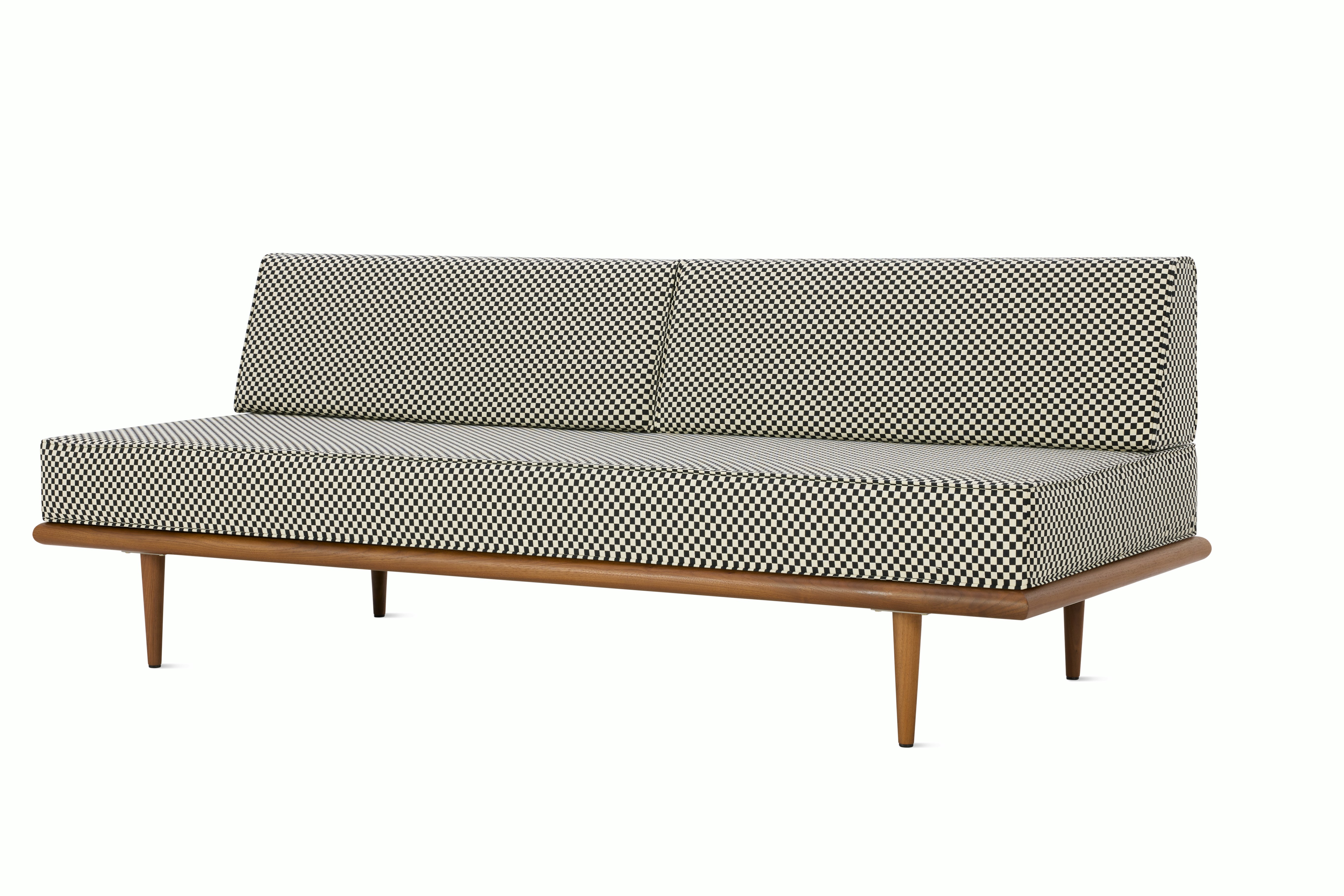 Nelson Daybed - Back Bolster,  Walnut,  Checker,  Black / White,  Taper