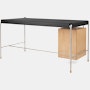 AJ52 Desk - 55.1x27.6, Black Leather / Oiled Oak