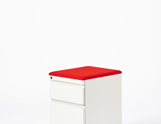 Knoll Series 2 Mobile Pedestal in White and Red