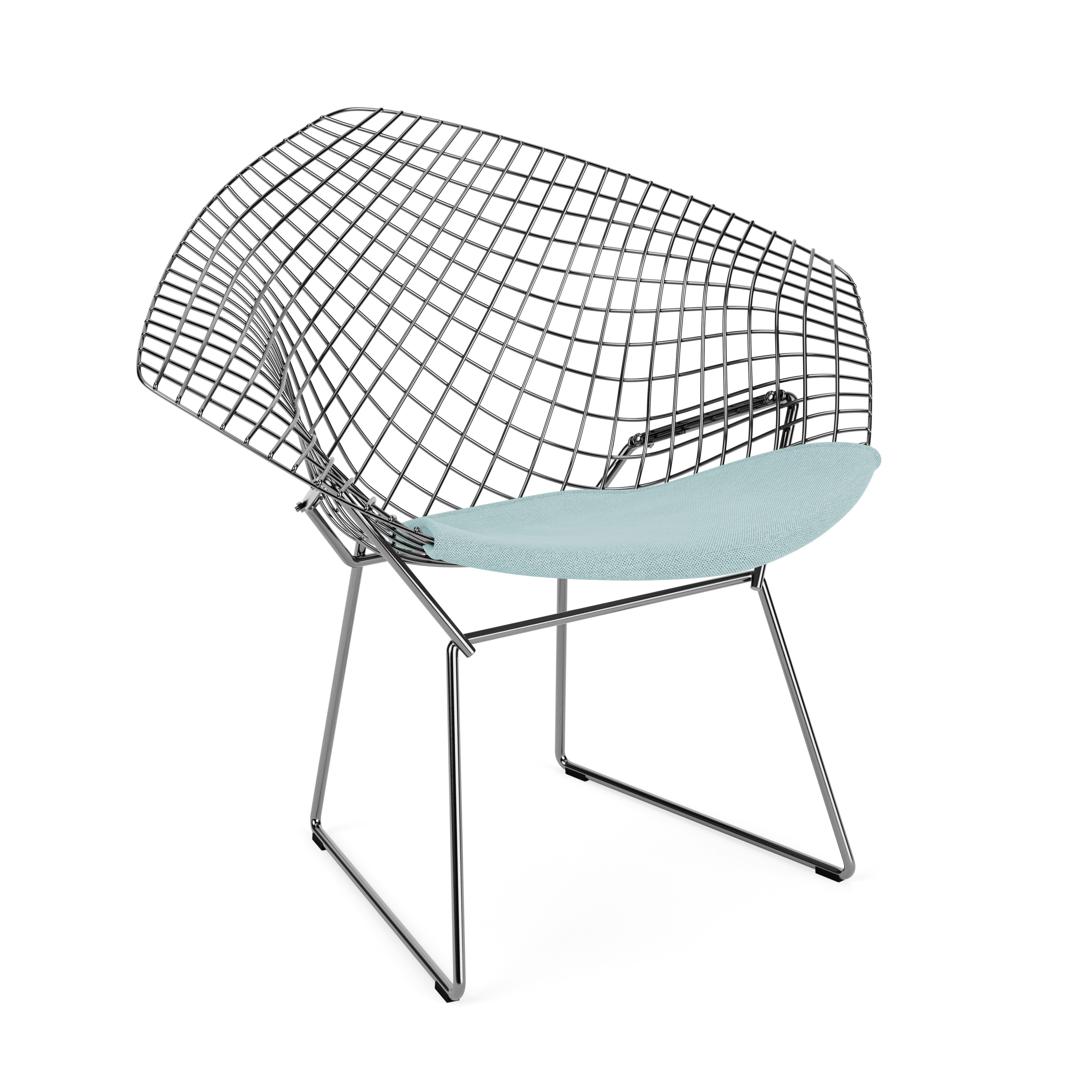 Bertoia Diamond Chair, Polished Chrome, Seat Pad, Crossroad, Cabana