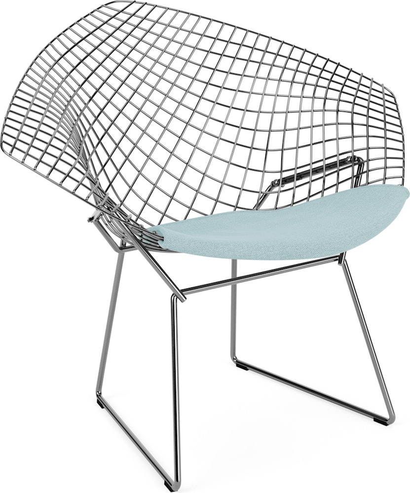 Bertoia Diamond Chair, Polished Chrome, Seat Pad, Crossroad, Cabana