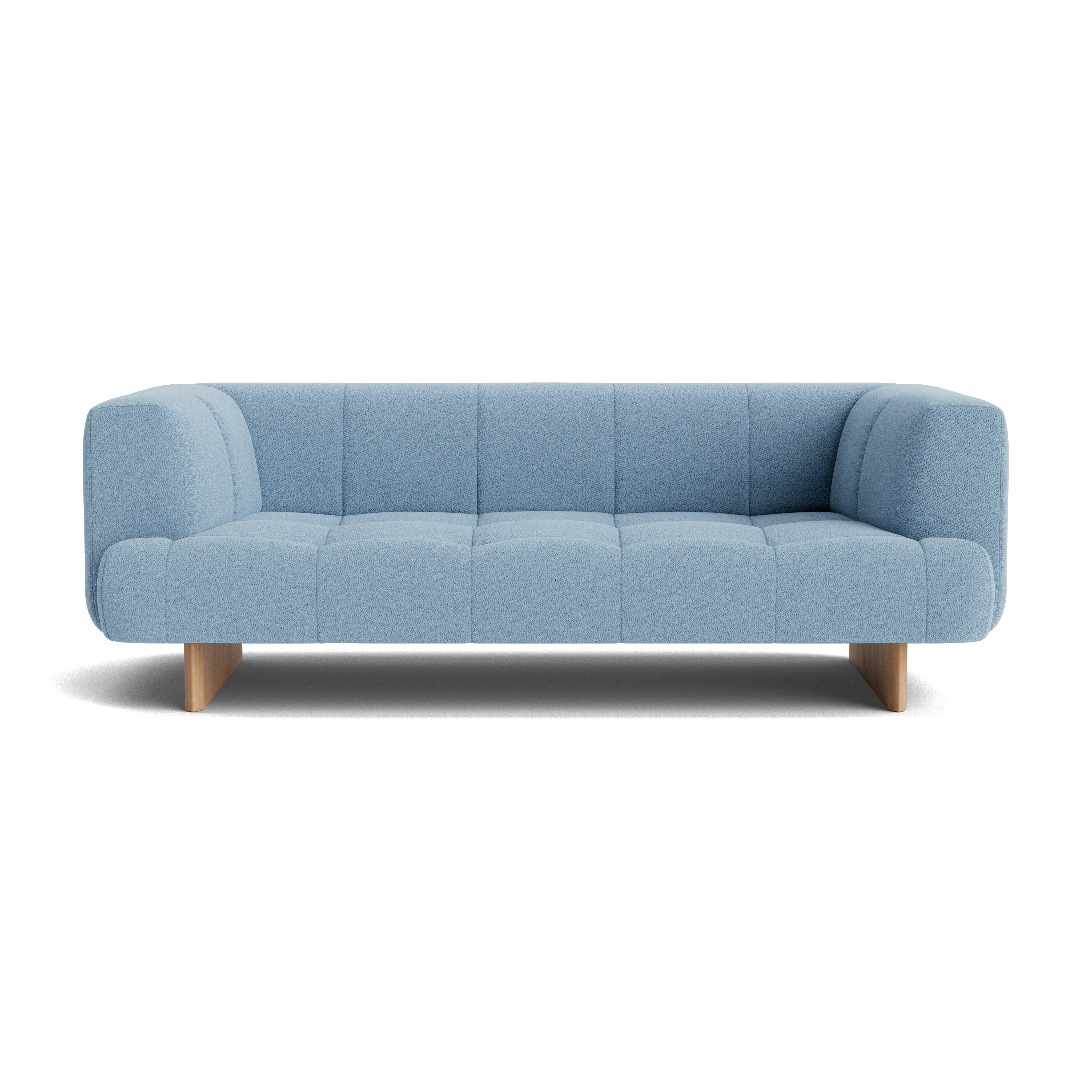 Quilton Lift Sofa - 2-Seat Sofa, Flamiber, Ice Blue, Lacquered Oak