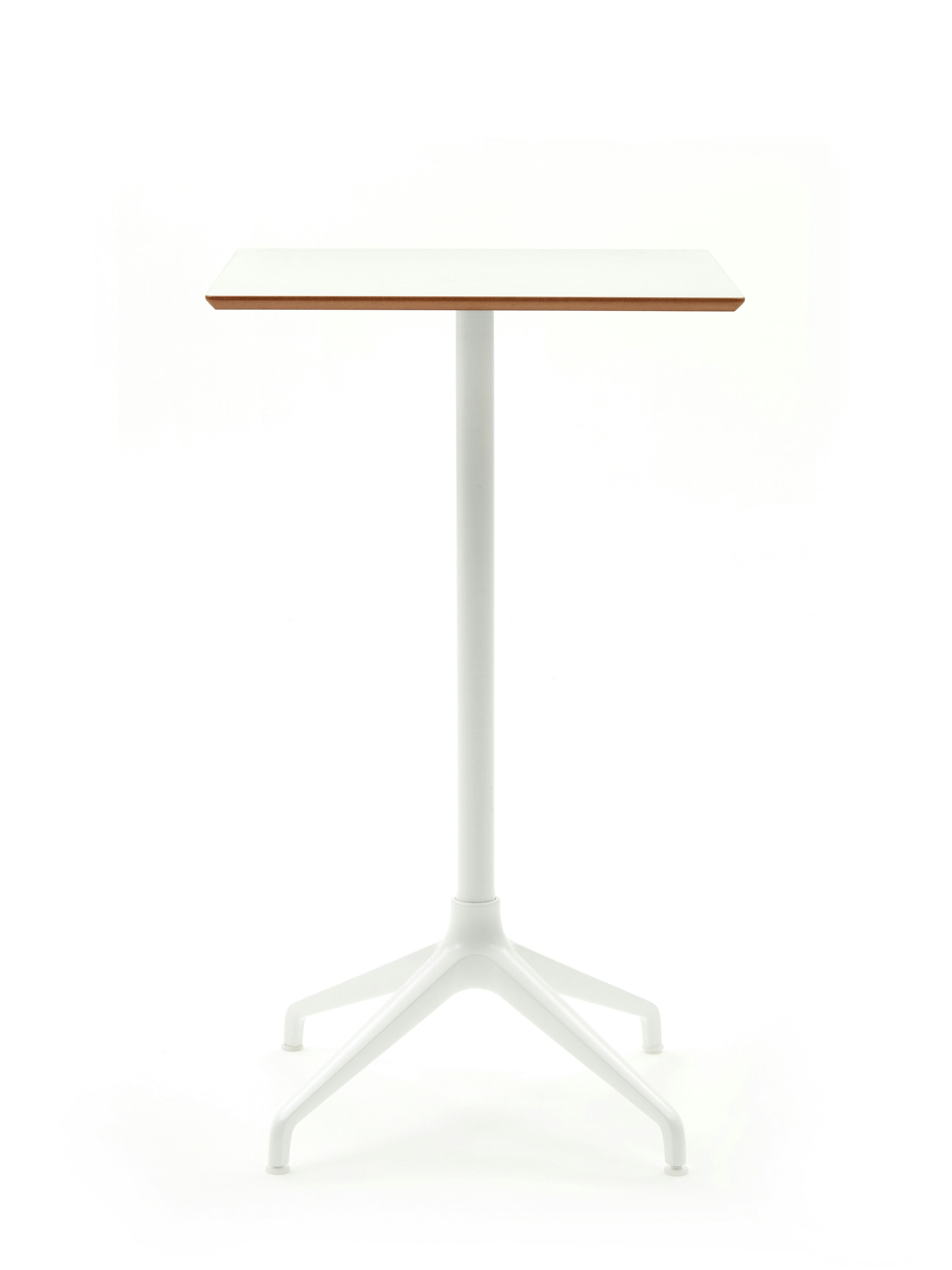 White Ali Bar Height Table with 4 star base and white mfmdf table top.