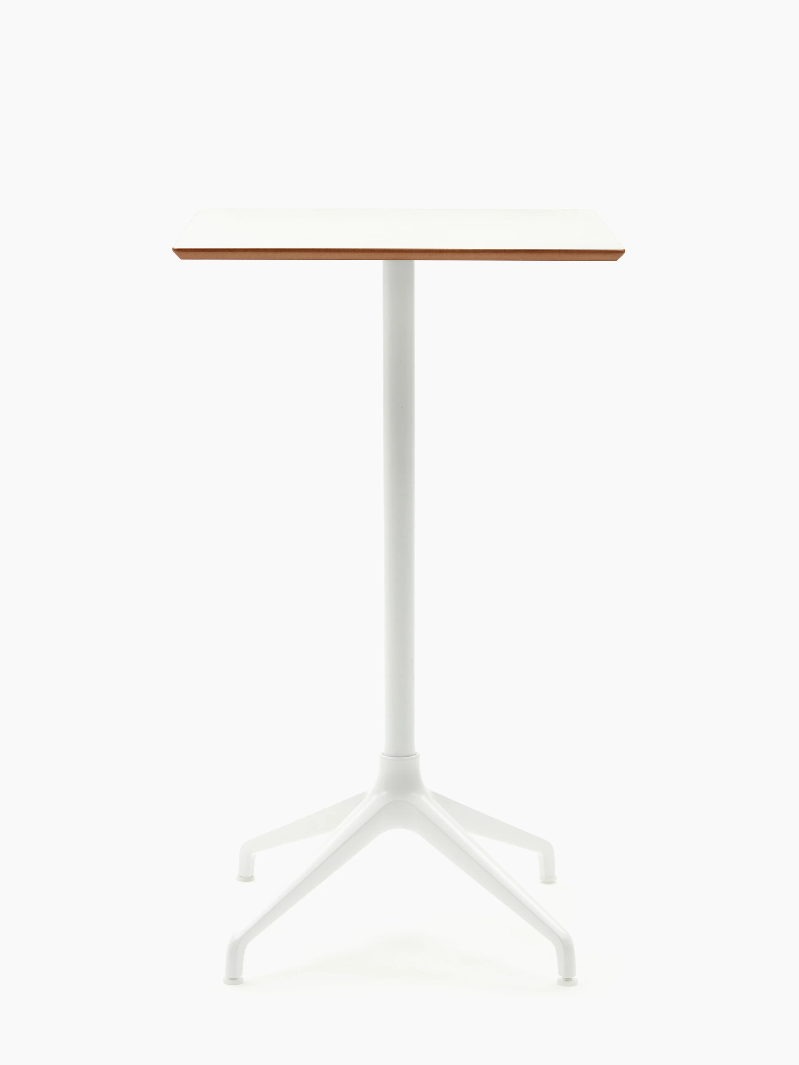 White Ali Bar Height Table with 4 star base and white mfmdf table top.