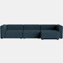 Mags Wide Chaise Sectional - Right, Pecora, Blue