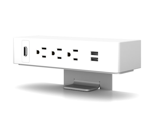 Clamp-On Electrical Outlet, 311, White Body/Silver Bracket Clamp-On Electrical Outlet, 311, White Body/Silver Bracket