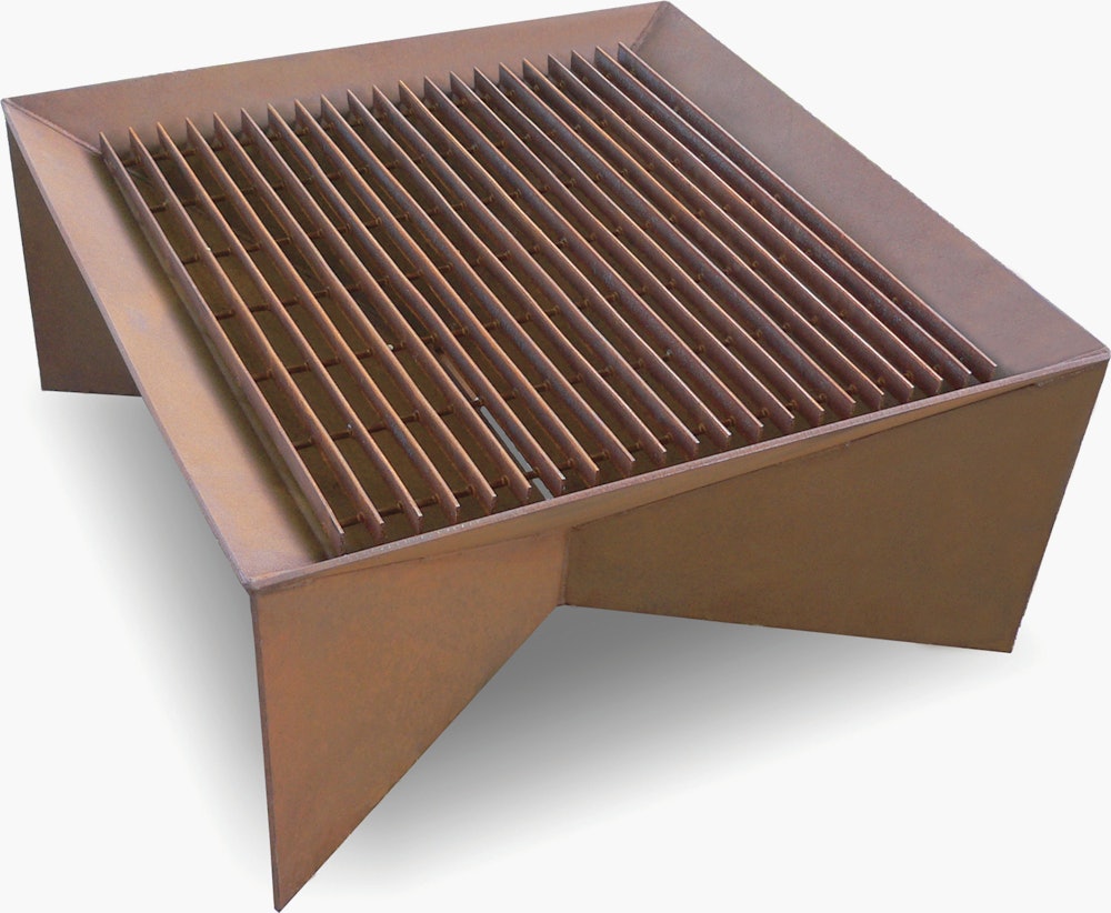 Plodes Geometric Fire Pit Steel Grate Top