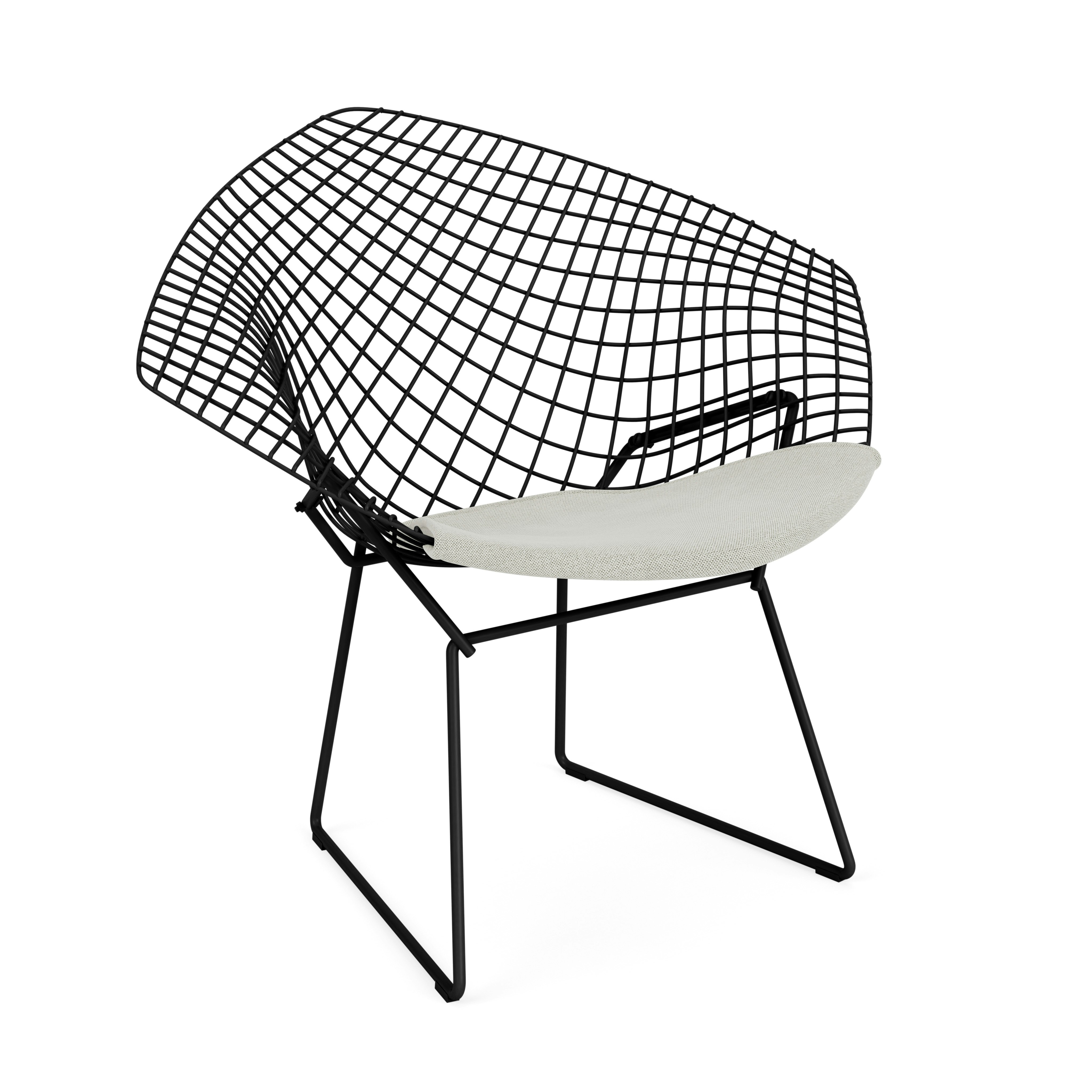 Bertoia Diamond Chair, Black, Seat Pad, Crossroad, Gravel