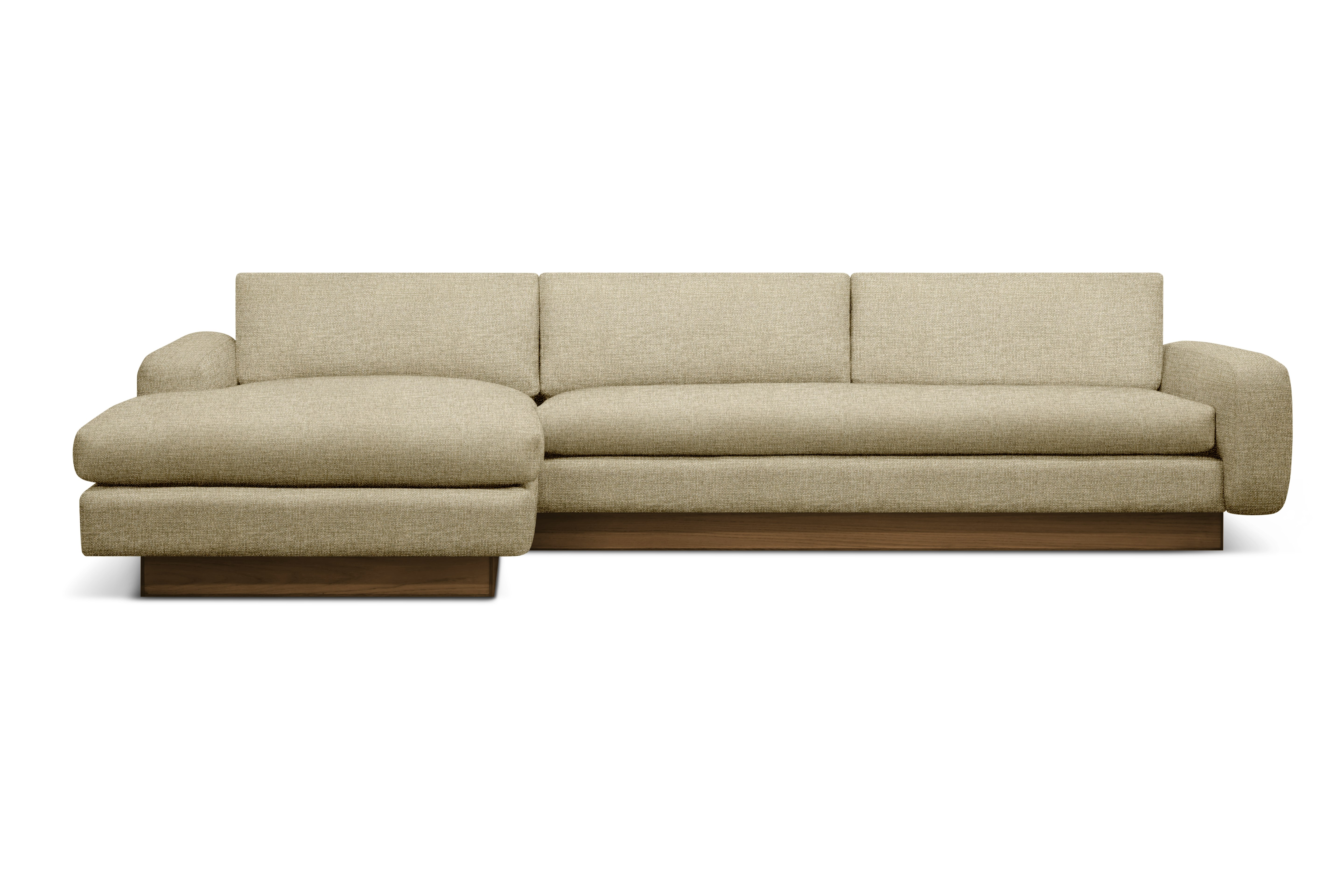 Mesa Sectional with Chaise - Left,  Amelia,  Oat,  Walnut