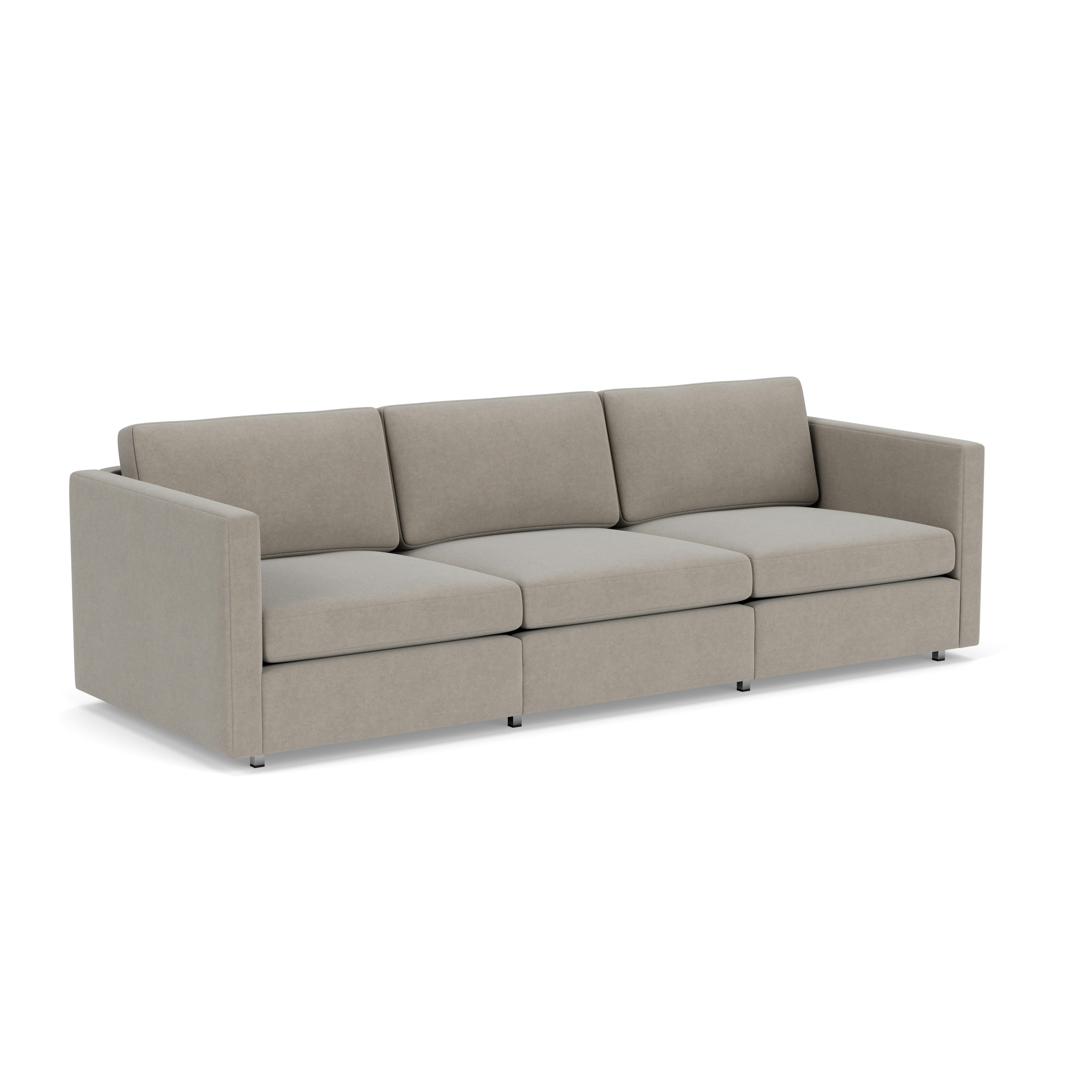 Pfister Sofa - Ultrasuede. Silver