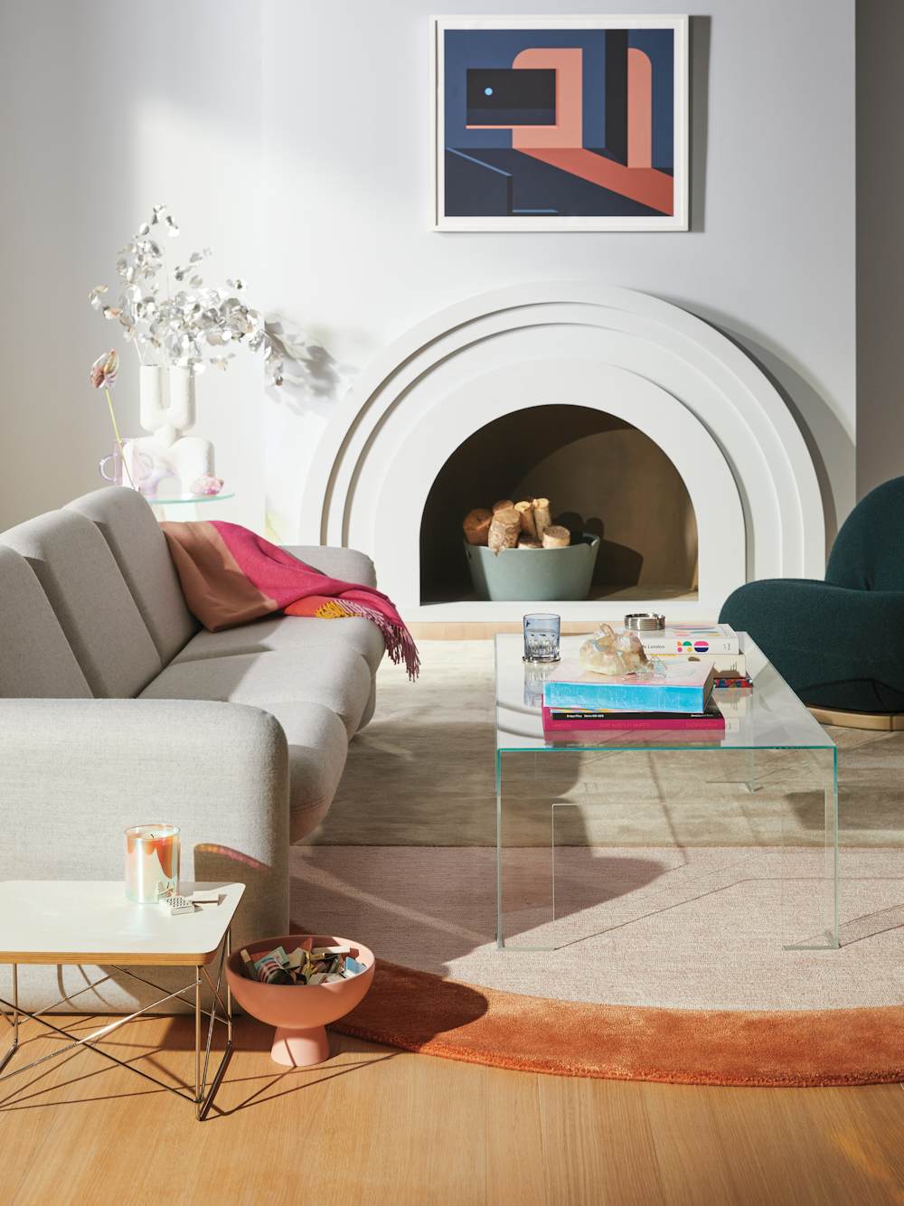 Wilkes Modular 3 Seat Sofa, Pacha Chair and Atlantis Tavoli Coffee Table living room - Hanukkah Version