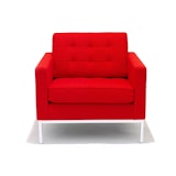 Knoll red Florence Knoll Lounge Chair in KnollTextiles Cato red upholstery