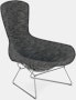 Bertoia Bird Lounge Chair,  Polished Chrome,  Full Cover,  Prestini,  Black and White